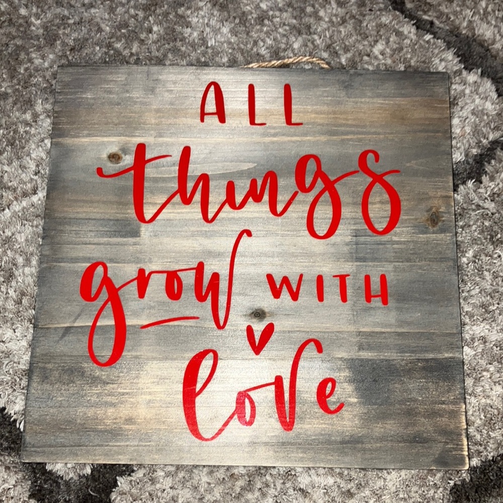 Handmade wooden sign